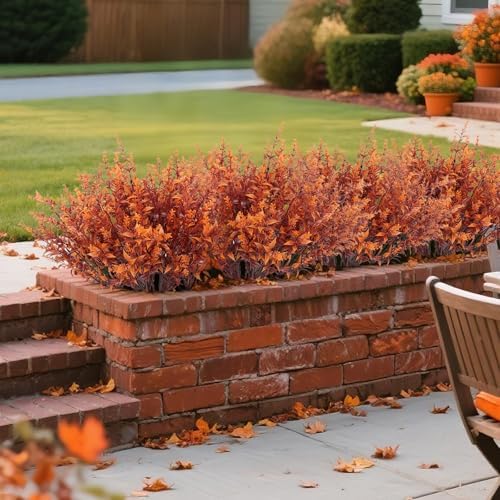 RECUTMS Fake Fall Plants for Outdoor Faux Lavender Flowers Fake Greenery