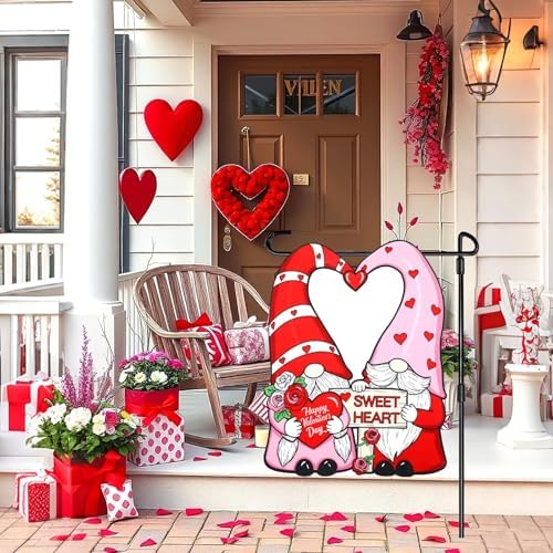 NOVWANG Valentines Day Flag, 17.7 x 13.8 in Polyester Double Sided Decor
