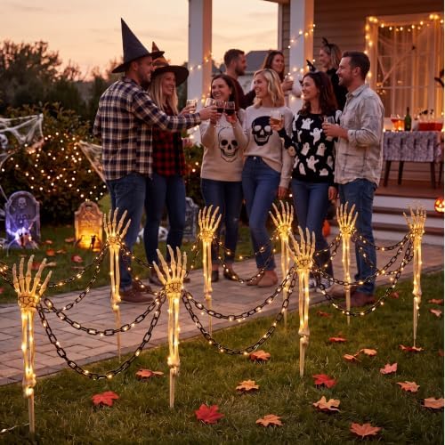 Junkin 12 Pcs Halloween Decorations Outdoor, Skeleton Arms Stakes Kit