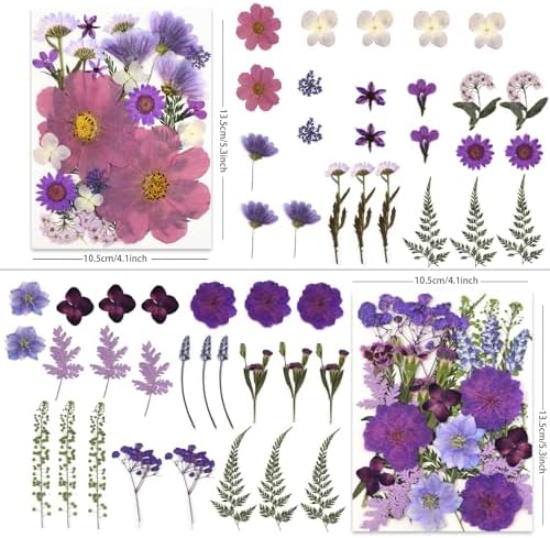 LUXEEASE 100P Purple Dried Pressed Flowers