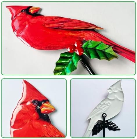 WAIU 3 Pack Metal Birds Garden Stakes, Outdoor Lawn Yard Ornaments Garden Decorations