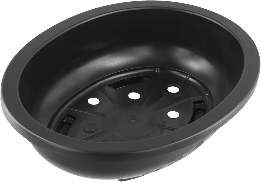 HOIGON 10PCS 12 Inches Plastic Oval Bonsai Training Pots, Black Large Oval Plastic Planter Pot with Drainage Hole