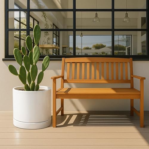 D'vine Dev 14 Inch Ceramic Planter Pot, White, 94-O-G-1