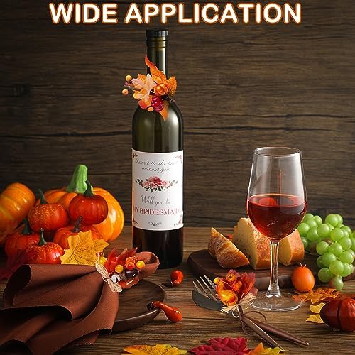 EBoot 16 Pcs Fall Thanksgiving Napkin Ring Set, Cute Plant, Plastic