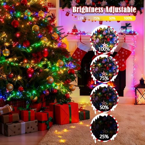 Voice Control 88Ft 240LED Christmas String Lights with Remote, Multicolor