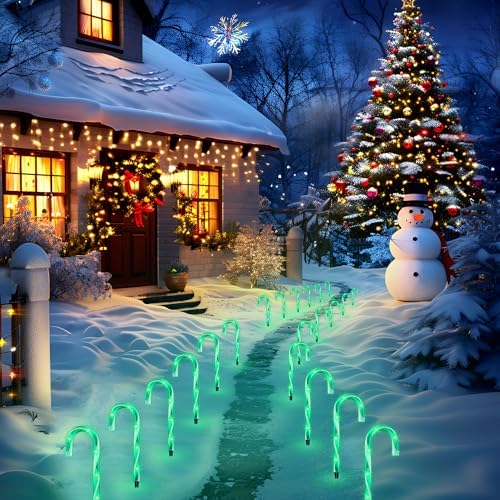 10" Christmas Candy Cane Lights (10PCS) for Landscape Decoration