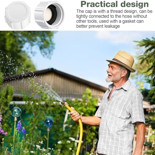 Mudder 16 Pcs Garden Hose Caps, 3/4 Inch GHT Sprinkler Cap,White