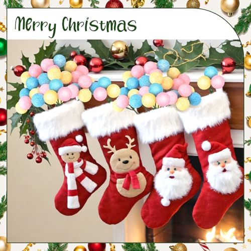 Syhood 12 Sets 7.9 Inch Pastel Christmas Ball Picks and Sprays Decor