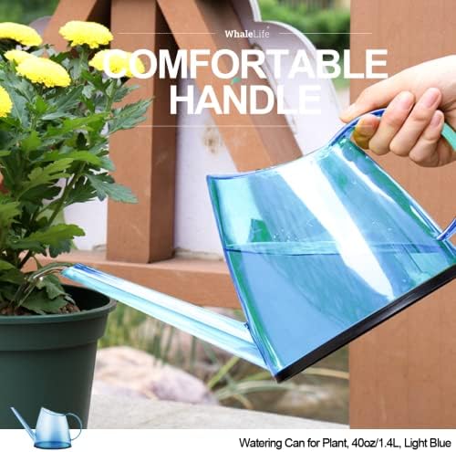 Small Indoor Plant Watering Can Long Spout 1.4L Light Blue