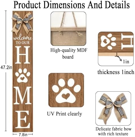 Welcome to Our Home Front Door Sign, 47"X8", Wood