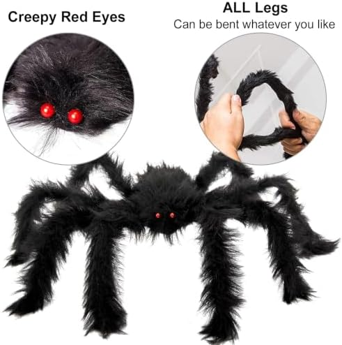 Colovis 6 Pcs Large Scary Halloween Spider Decorations for Outdoor, Yard