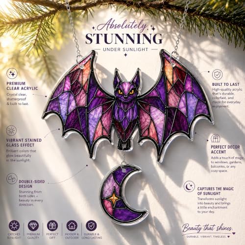 Ghost Ornament, Halloween Ornament, Gothic Bat, Plant Ornaments (Bat2)
