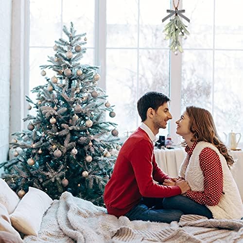 Dilunave 2 Pieces 2 Pcs Christmas Mistletoe Decoration, White