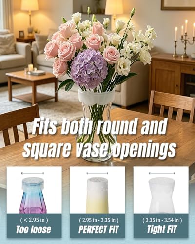 Bulgeiy Silicone Flower Arranging Grid, Flexible Reusable Blossom Stem Holder for Vases, Easy DIY Floral Arrangement Tool for Ikebana, Weddings & Home Decor(2 Pcs)