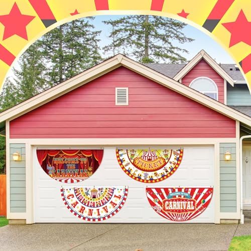 6 Pcs Halloween Circus Carnival Decor Bunting Welcome Carnival Half Banner