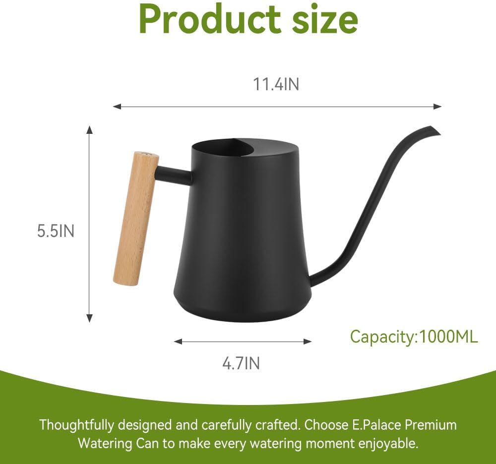 Small Watering Can Indoor Plants Metal Watering Cans 1L/34oz (White)