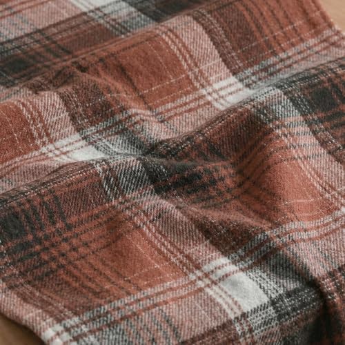 Artoid Mode Caramel Brown Farmhouse Plaid Fall Table Runner 13x108 Inch