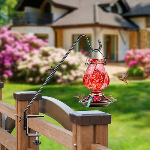 BOLITE Deck Hook, 20 Inch Bird Feeder Hanger for Hummingbird Feeders, Black