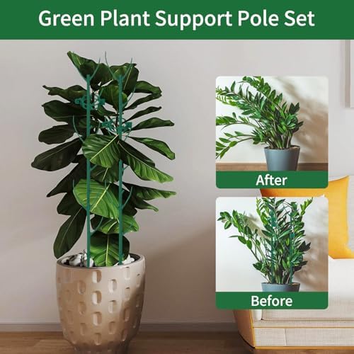 15 Pack Monstera Plant Support, Stackable Plant Supports for Indoor Plants, Pothos Plant Climber Pole, Adjustable Stakes for Indoor Plants Training & Vertical Growth Support Stakes