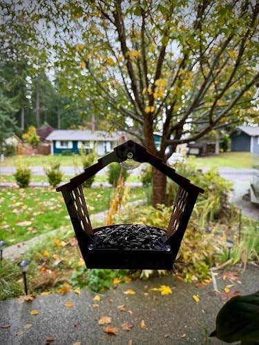 Window Bird Feeder for Outdoors Weatherproof Bird Feeder with Strong Suction Cups, Bird Watching for Cats, Easy to Clean Outdoor Birdhouse Feeder, Original Design Made in USA (Dark Chocolate)