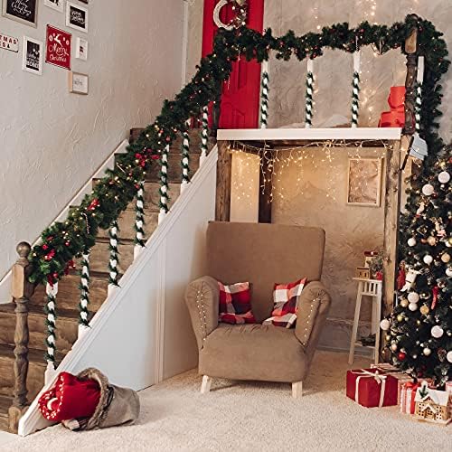 48 Pieces Christmas Garland Ties Artificial Pine Needles 12x1.6inch
