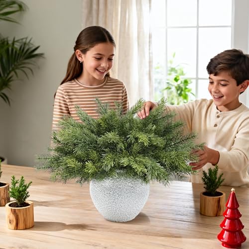 Artgar 24 Pcs Christmas Pine Branches - 18" Realistic Greenery Pine Stems
