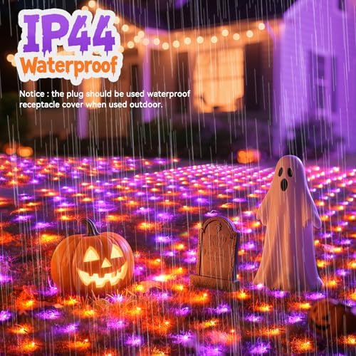 LitHome 14.8FT x 5FT Halloween Net Lights Outdoor Connectable, 300 LED
