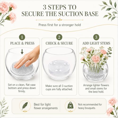 Waydress 4 Pcs 2.8 in Plastic Flower Frogs for Arrangements, Clear