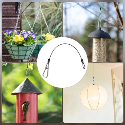 M METERXITY 4-Pack Bird Feeder Hanger with Snap Clip 30cm/12in, Black
