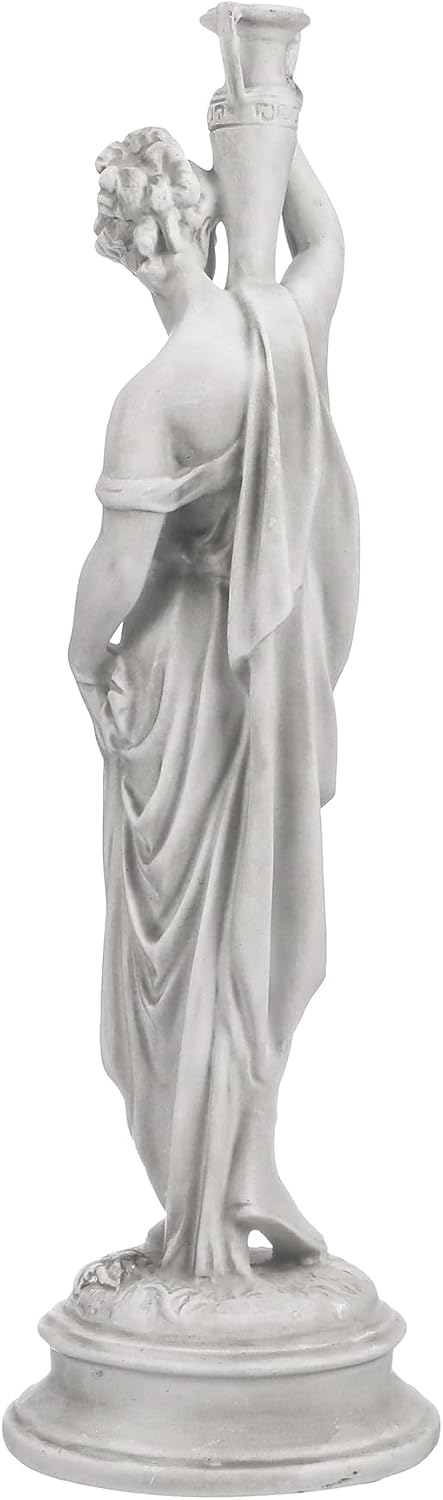 Design Toscano Dione the Divine Greek Water Woman Indoor/Outdoor Garden Statue, Medium, 22 inches tall, Cast Stone