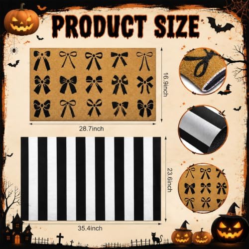 Tinideya 2 23.6 X 35.4 Inches Christmas Bows Brown Black
