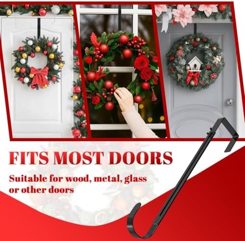 Metal Wreath Hanger for Front Door, Adjustable Wreath Hanger from 12-20"