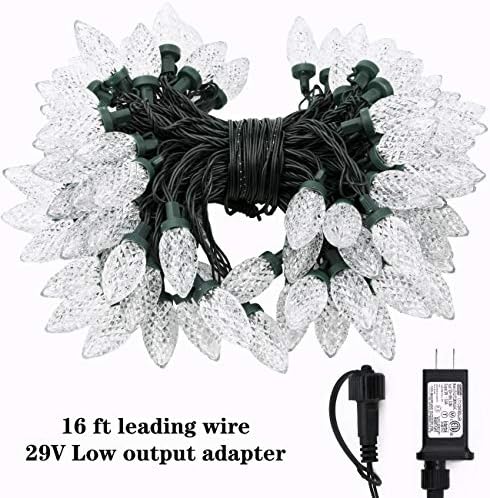 AWQ 100LED 81FT C9 Christmas String Lights Plug in Fairy Twinkle Warm White