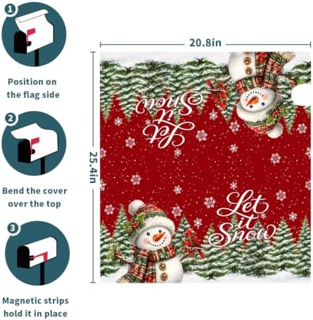 Christmas Snowman Mailbox Cover Magnetic Standard Size 25" X 21"