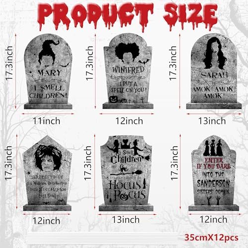 17.3" Halloween Tombstones Graveyard Outdoor Yard Signs Decorations