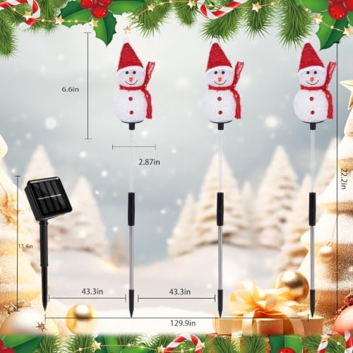 Solar Christmas Snowman Pathway Lights Outdoor Decoration, 6 Pack