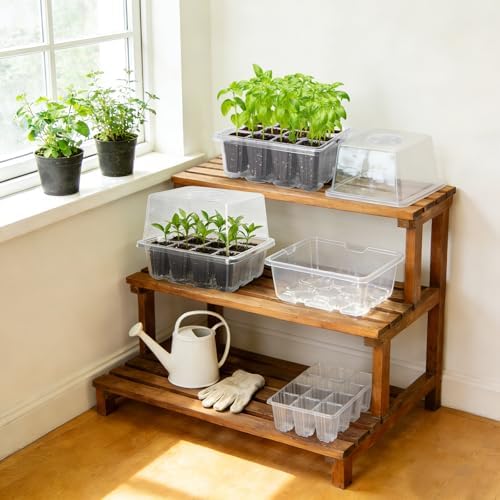 MIXC 10 Pack Seed Starter Tray, 120Cell Stater Kit with Elevated Lid