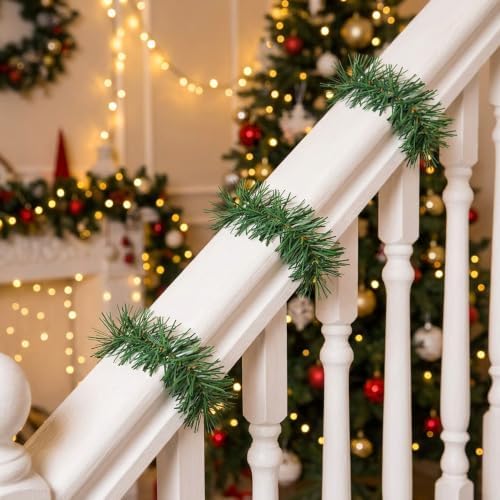 30 Pcs Christmas Artificial Pine Wire Hangers, Flexible Xmas Garland Ties