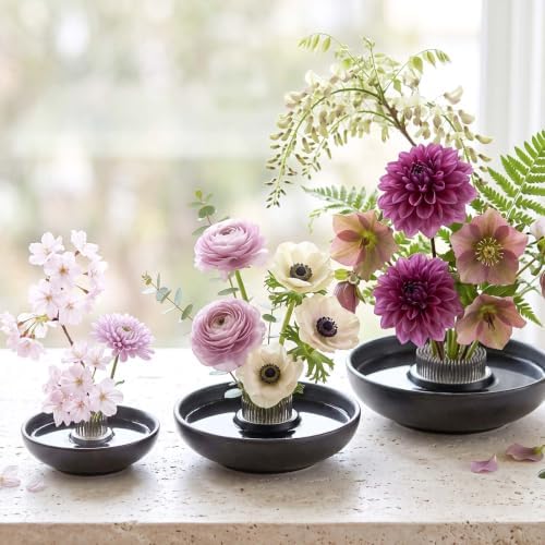 3 Pcs Floral Frogs for Ikebana, Stainless Round Floral Kenzan for Vase