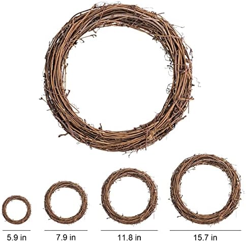 Ochine Grapevine Wreath Natural Vine Branch Hoop, Rattan Garland Twig Base DIY Making Supplies for Christmas Craft, Front Door Wall Hanging, Wedding and Party Decor
