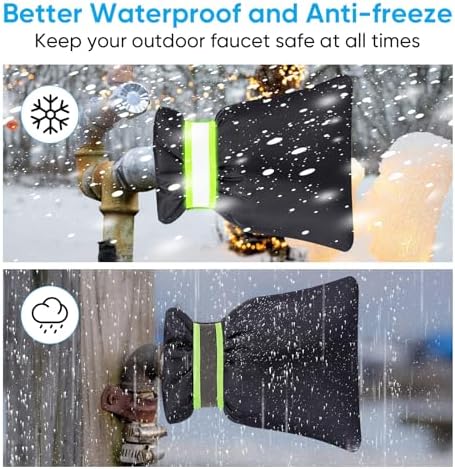 Outdoor Faucet Covers for Winter, 15 Pack Pro 6.7" W x 8.3" H Outdoor spigot covers winter insulated Freeze Protection hose bib cover Backflow Reusable Waterproof Insulated,Black