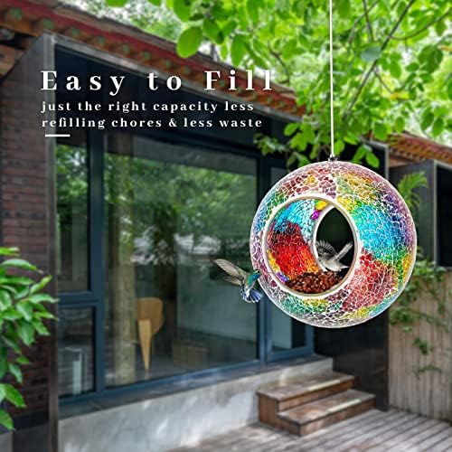 VCUTEKA Bird Feeder Mosaic Fly Through Hanging Birdfeeders for Garden Decor