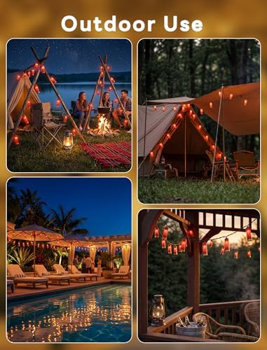 Oviejo 8.5Ft Shotgun Light String, Christmas LED Light String with 10 Red Bullet Lights for Outdoor Mexican Party Graduation Celebration Patio Bedroom Decor, Green Wire