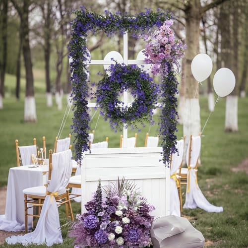 RECUTMS Fake Hanging Eucalyptus Garlands Artificial Purple Vines Plants