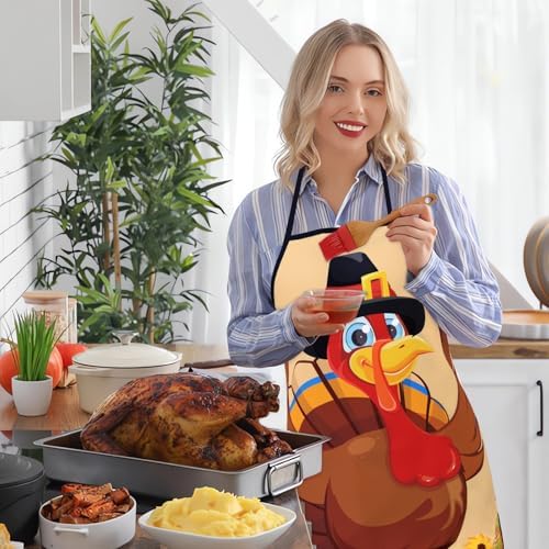 Funny Seasonal Holiday Apron, Adjustable Kitchen Cooking Apron for Women Men BBQ Baking Gardening Party Supplies