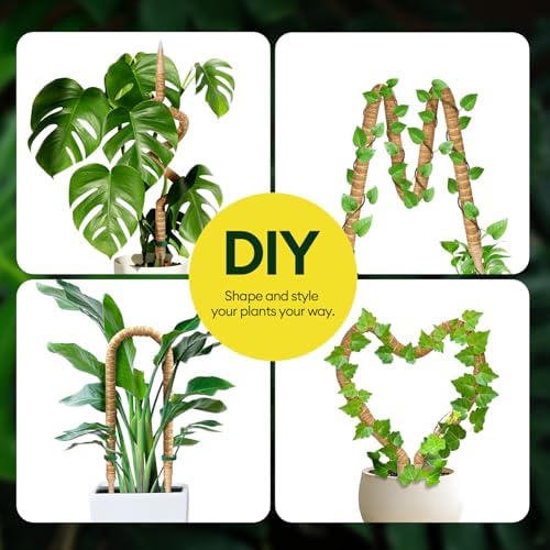 Maygrove 3-Pack 28" Bendable Moss Pole Monstera Plant Support for Climbing