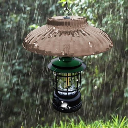 10 Inch Hanging Bird Feeder Baffle Weather Protective Cover, Metal Hummingbird Feeder, Bird House Guard for Outdoor Shepherd's Hook, Brown
