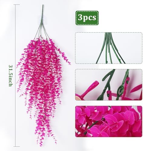 RECUTMS Artificial Plants Fake Hanging Vines Shrub Draping Eucalyptus Vines