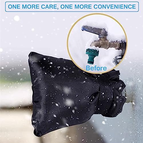Outdoor Faucet Covers for Winter, Actgan 8.3"H x 6"W Thickened Outside Garden Faucet Socks for Freeze Protection, Reusable Insulated Faucet Covers, 4 Pack, Black