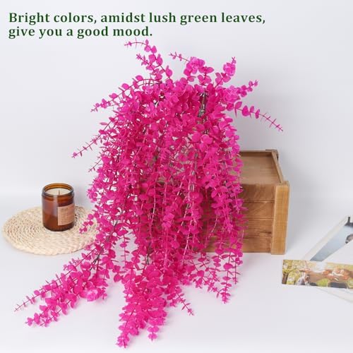 RECUTMS Artificial Plants Fake Hanging Vines Shrub Draping Eucalyptus Vines